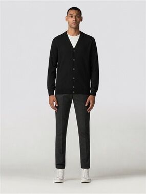 BEN SHERMAN 100% MERINO WOOL CARDIGAN BLACK MEN’S XXL